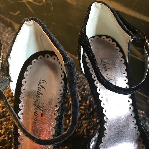 Velvet NYE Holiday Pumps High Heels Black - Picture 3 of 8